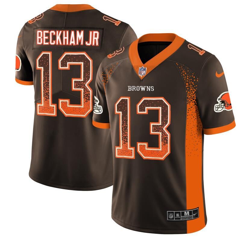 Men Cleveland Browns #13 Beckham Jr Nike Drift Fashion Color Rush Limited NFL Jerseys->cleveland browns->NFL Jersey